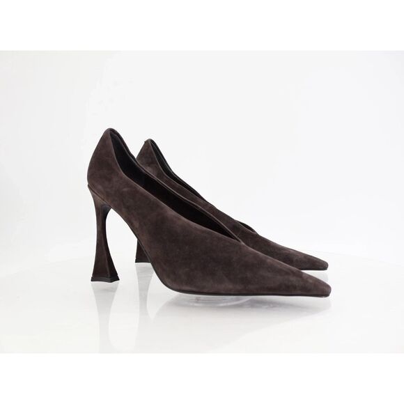New Jeffrey Campbell Hints High Heel Pump Espresso Suede Pointed Stiletto Sz 9 - Picture 4 of 9